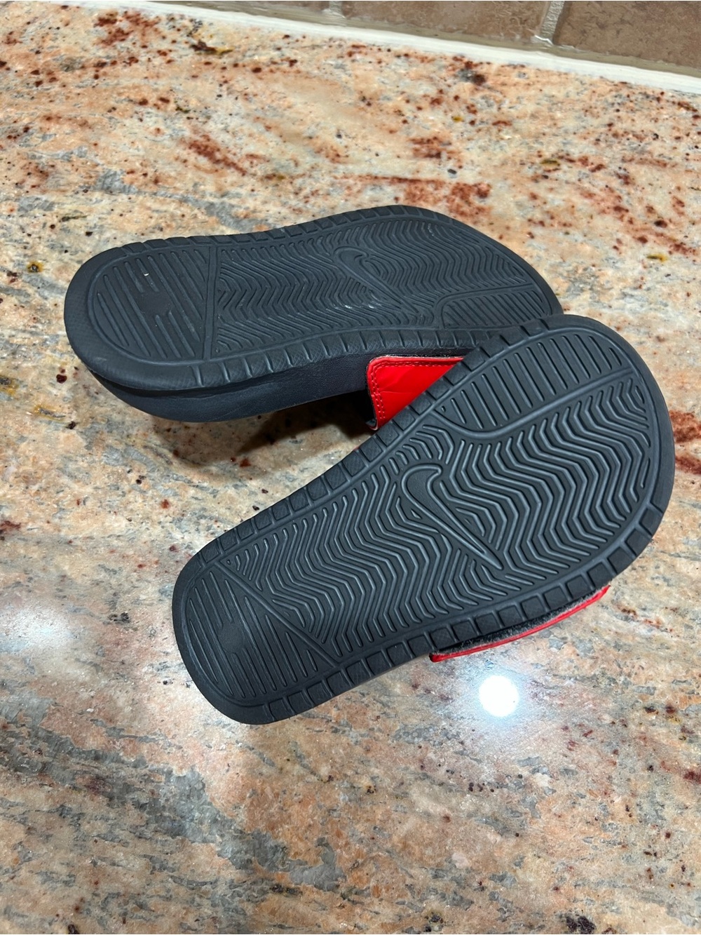 Nike Kids Red and Black Slide Sandals with Logo Strap - Picture 6 of 6